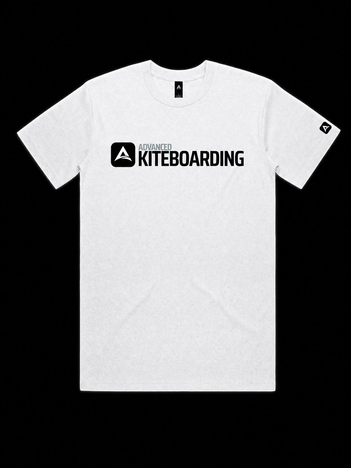 Advanced Kiteboarding Tee, White — front, logo across the chest